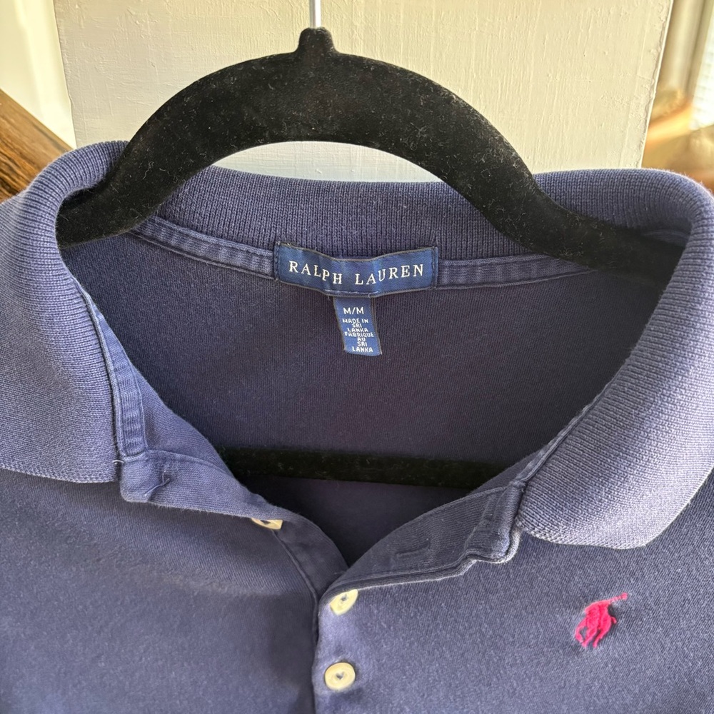 Ralph Lauren Navy Polo Dress with Pink Pony Emblem - Picture 2 of 6
